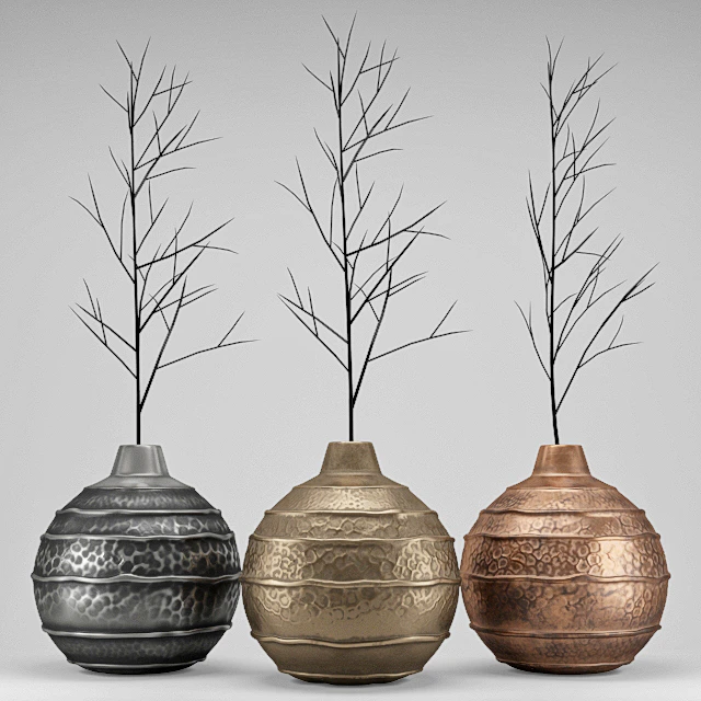 Set Metal Vases — Descargar