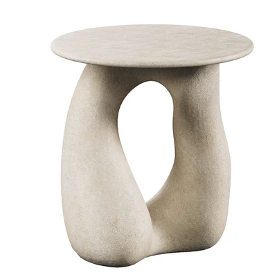 Sandstone Gabrielle Side Table Handsculped by Hermine Bourdin — Ver 1