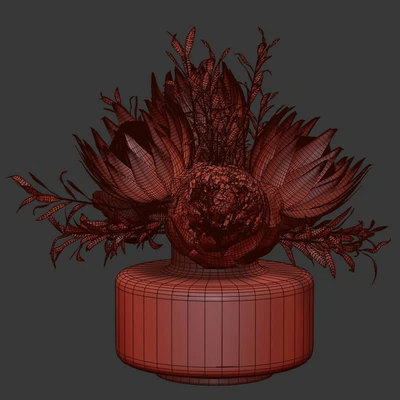 Bouquet with peonies and proteas — Ver 4