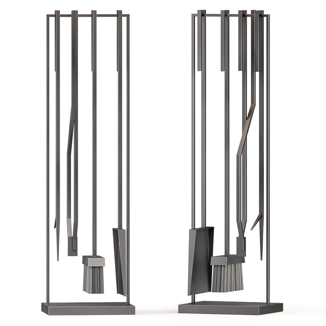 Cb2 4 Piece Bend Raw Steel Standing Fireplace Tool Set — Descargar