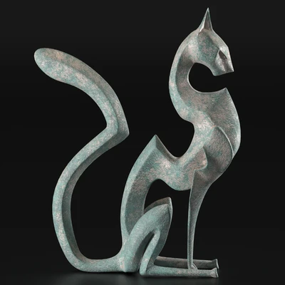 Black cheetah sculpture — Ver 3
