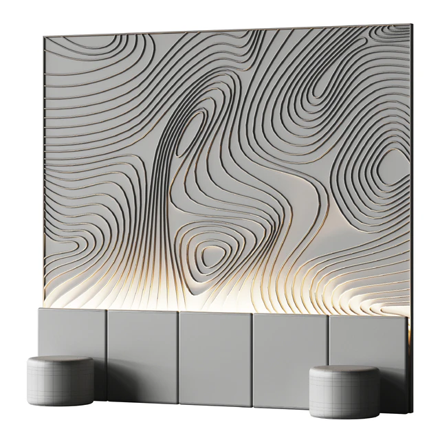 Decorative wall panel for a bedroom with a soft pattern — Descargar