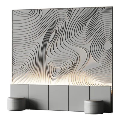 Decorative wall panel for a bedroom with a soft pattern — Ver 5