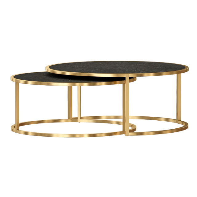 Keya Antique Brass Nesting Coffee Tables (Crate and Barrel) — Descargar