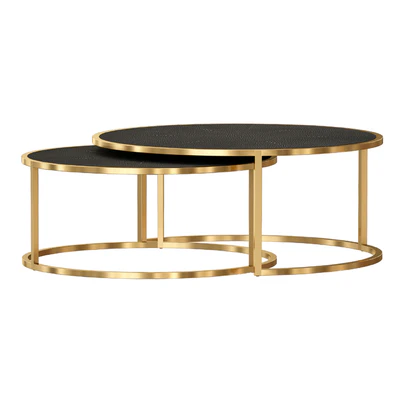 Keya Antique Brass Nesting Coffee Tables (Crate and Barrel) — Ver 4