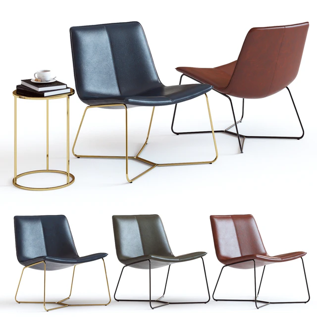 West Elm Slope Leather Lounge Chair — Скачать