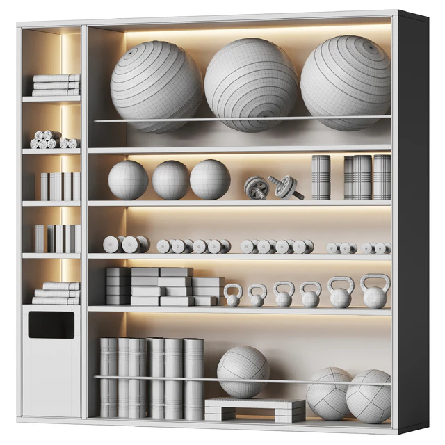 A wall with a rack for gym equipment 2 — Descargar