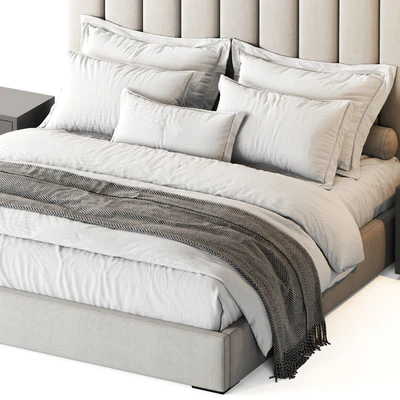 RH Modena Vertical Channel Panel Fabric Platform Bed — Вид 4