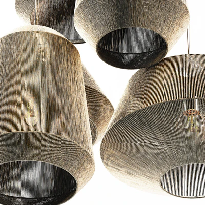 Lamp wood rotang wicker barrel n2 / Лампа плетеная из ротанга "Бочка" №2 — Вид 4