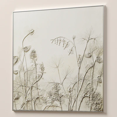 Textural Plaster Wildflowers Boho Wall Art C-507 — Ver 6