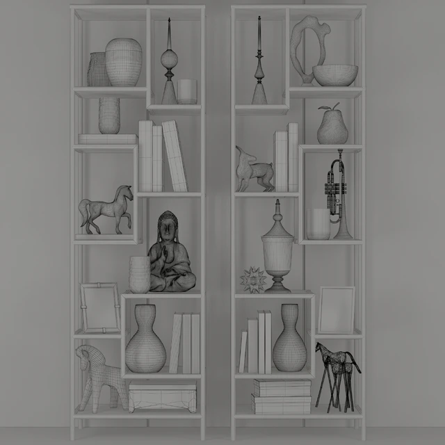 Rack in a modern style with decor and accessories for decorating — Descargar