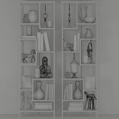 Rack in a modern style with decor and accessories for decorating — Ver 2