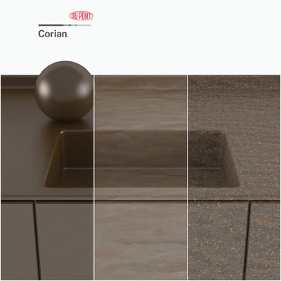 Dupont Corian Kitchen Countertops Brown 2 — Вид 3