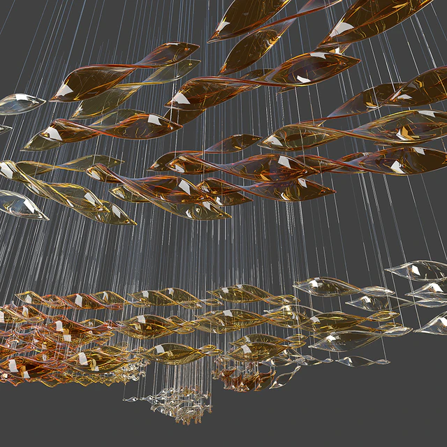 Glass Waves Chandelier (S shape) — Descargar