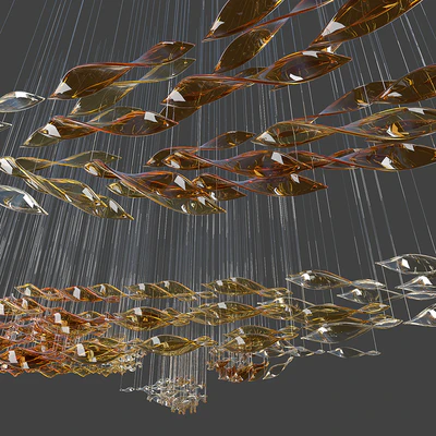 Glass Waves Chandelier (S shape) — Ver 3