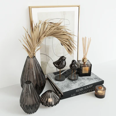 Decorative Set with Glass Birds — Ver 4