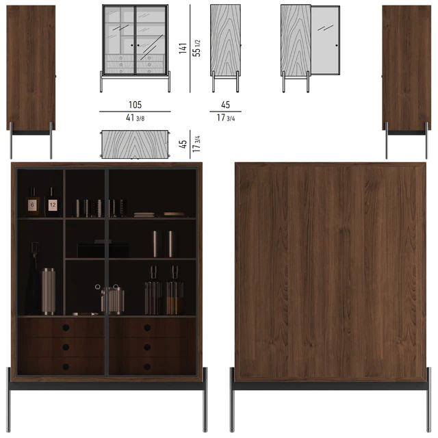 книжные шкаф Minotti Superquadra 2021 collection № 4 — Скачать