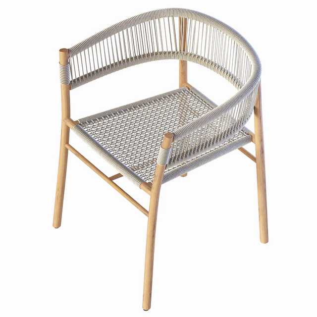Ethimo Kilt Dining Armchair Teak and Rope — Скачать