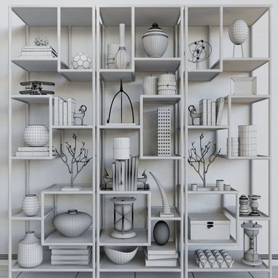 Rack with books, decor and vases — Ver 2
