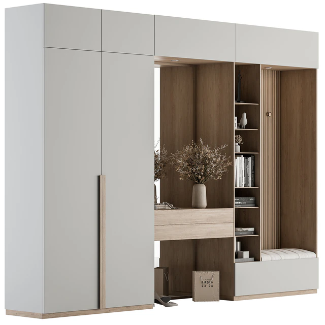 Hallway 48 - White and Wood Entrance — Descargar