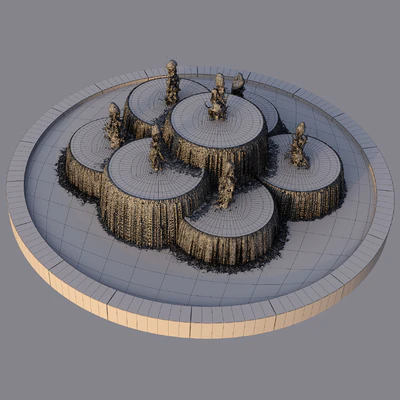 Circular  Pond with Fountains — Вид 3