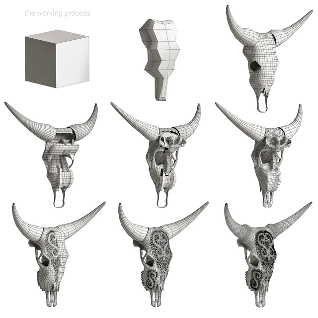 Carved cow skull — Скачать