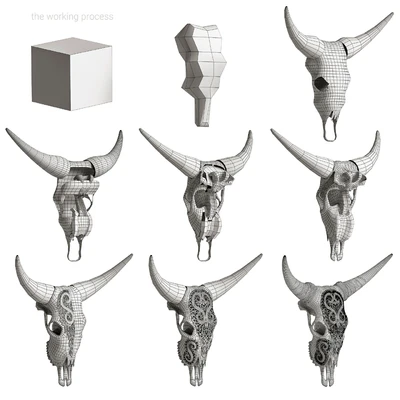 Carved cow skull — Вид 6