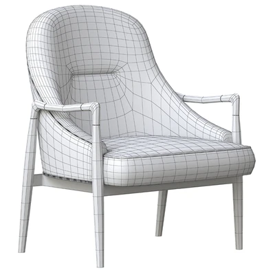 Modern Brass Accented Walnut Lounge Chairs — Ver 5