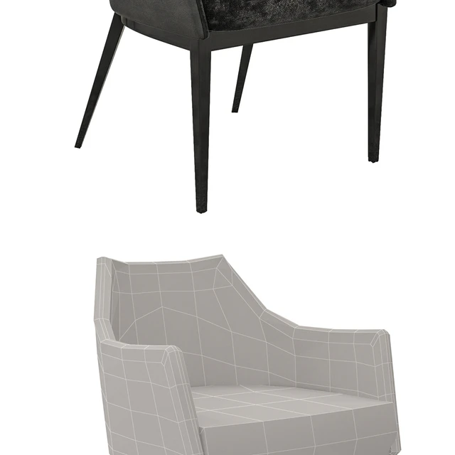 Dining Set - ALBERT-ONE Chair and NEW YORK Table with decoration — Скачать