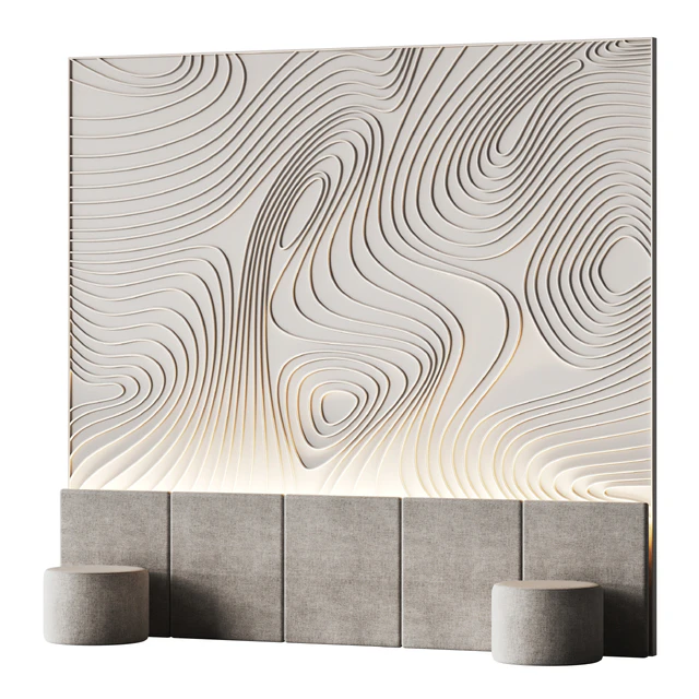 Decorative wall panel for a bedroom with a soft pattern — Descargar