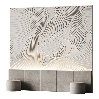 Decorative wall panel for a bedroom with a soft pattern — Ver 1