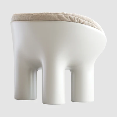 Roly Poly Polyethylene Armchair in Concrete with Cushions by Faye Toogood — Ver 6