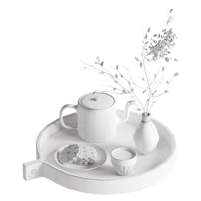 Tea set and cookies, dry — View 3