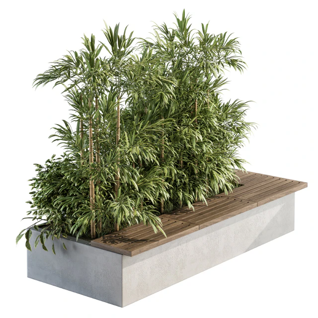 Urban Furniture / Architecture Bench with Plants- Set 11 — Скачать