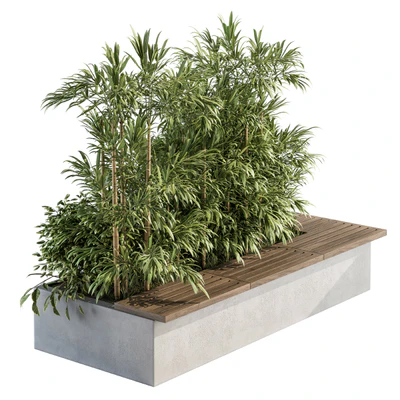Urban Furniture / Architecture Bench with Plants- Set 11 — Вид 4