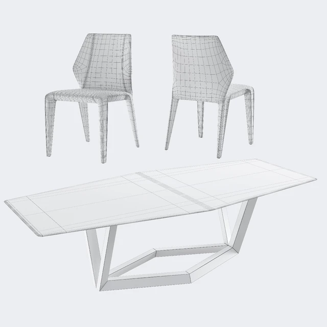 Dining set natuzzi frida chair C014 hex table E015 — Descargar