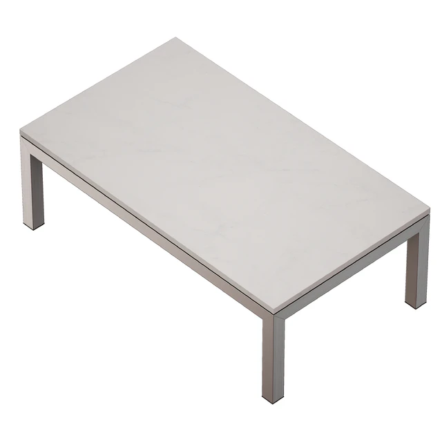 Parsons White Marble Top / Stainless Steel Base 48x28 Small Rectangular Coffee Table (Crate and Barrel) — Descargar
