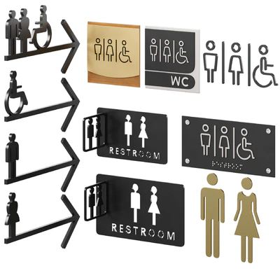 Restroom Directional Door Signs 2 — Ver 1