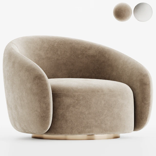 EICHHOLTZ Swivel Armchair BRICE Boucle Cream — Descargar