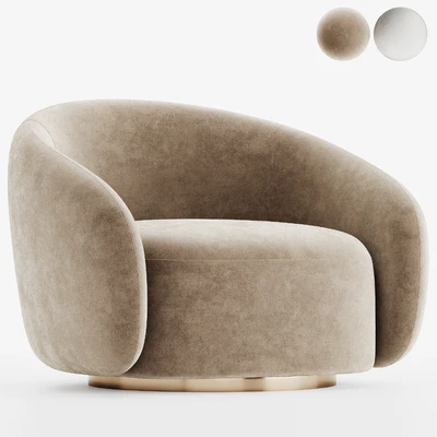 EICHHOLTZ Swivel Armchair BRICE Boucle Cream — Ver 1