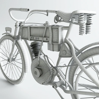 Motorbike Harley-Davidson in 1906 — Ver 3