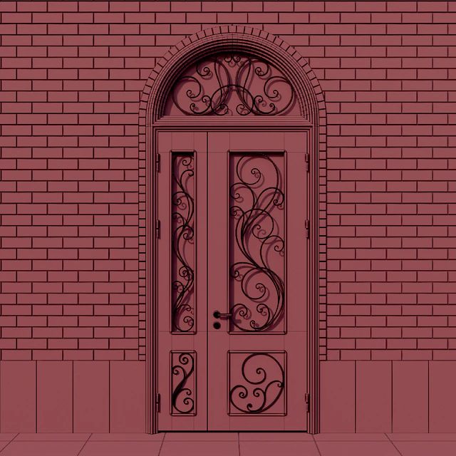 Steel entrance door with forged grid — Descargar