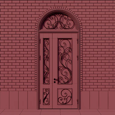 Steel entrance door with forged grid — Ver 3