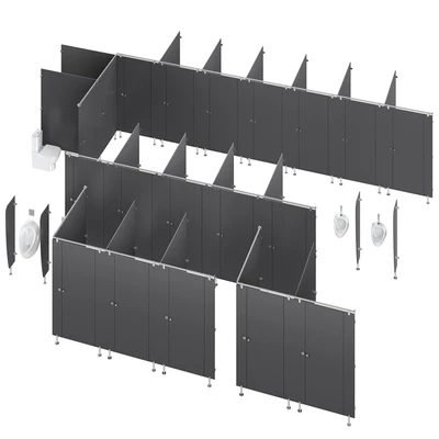 Sanitary partitions for public toilets FunderMax 3 — Ver 5