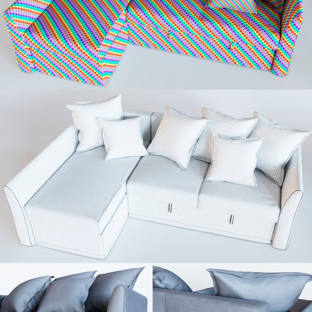 HOLMSUND Sofa bed with chaise — Скачать