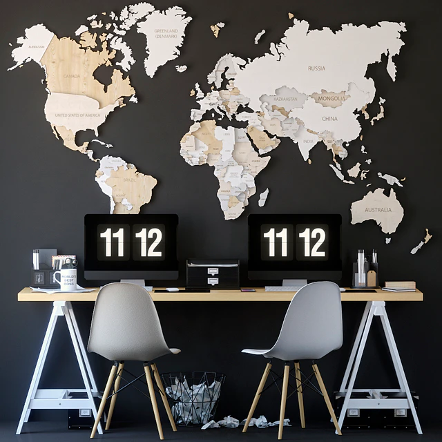 Office set with a map — Descargar