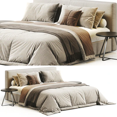 West Elm Curved Modern Upholstered Bed — Ver 1