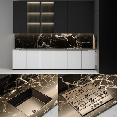 Modern black & white kitchen — Вид 1