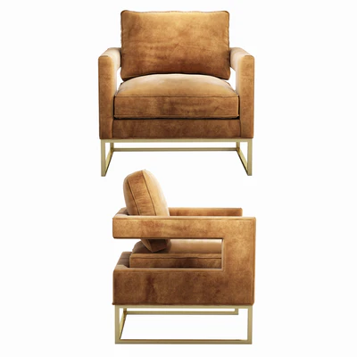 Avery Cognac Velvet Chair — Ver 3