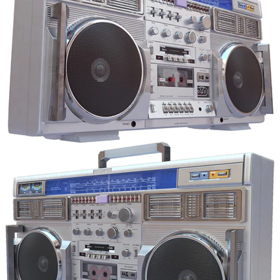 3D Retro Boombox Conion C-100F — Ver 3